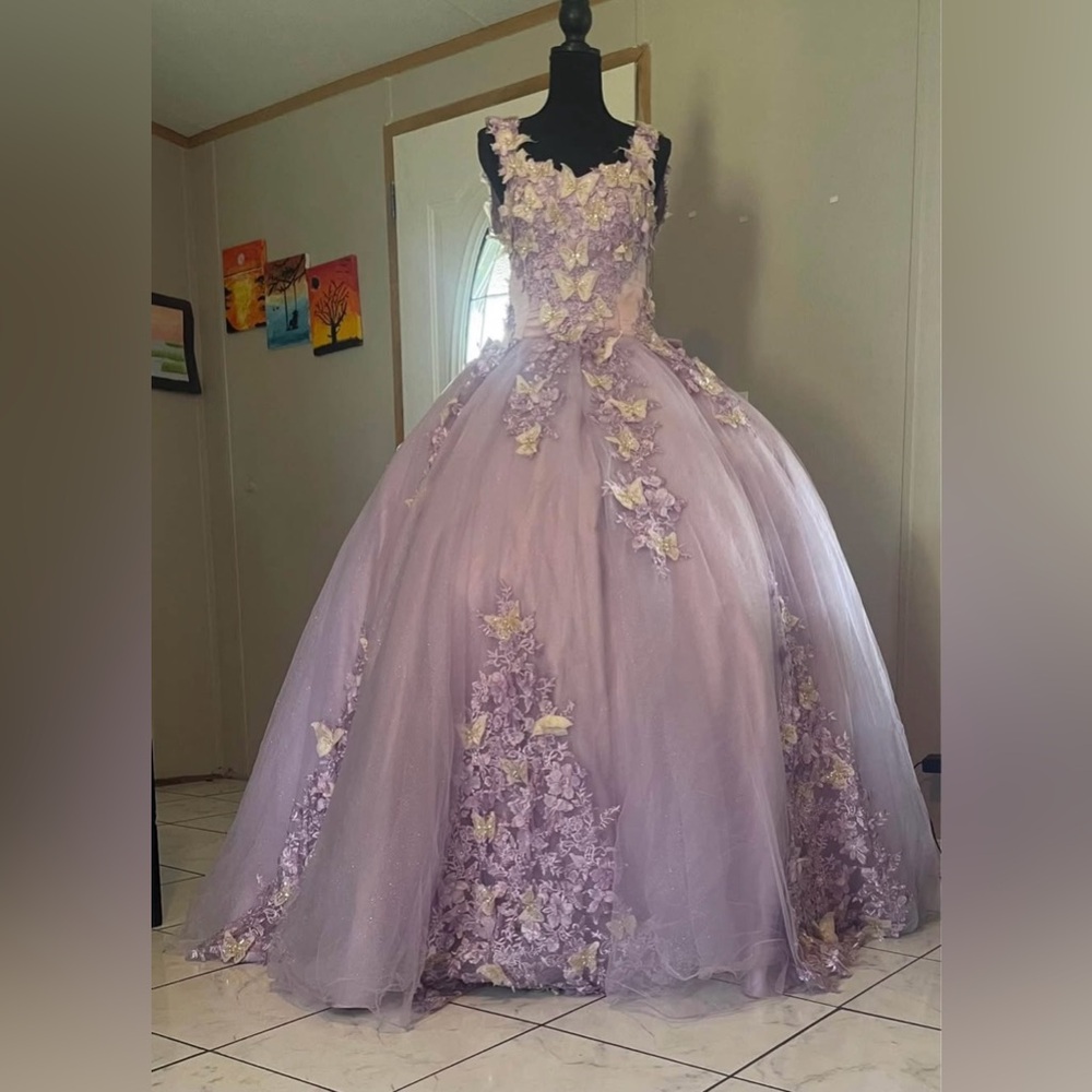 Lavender Butterfly women Dress